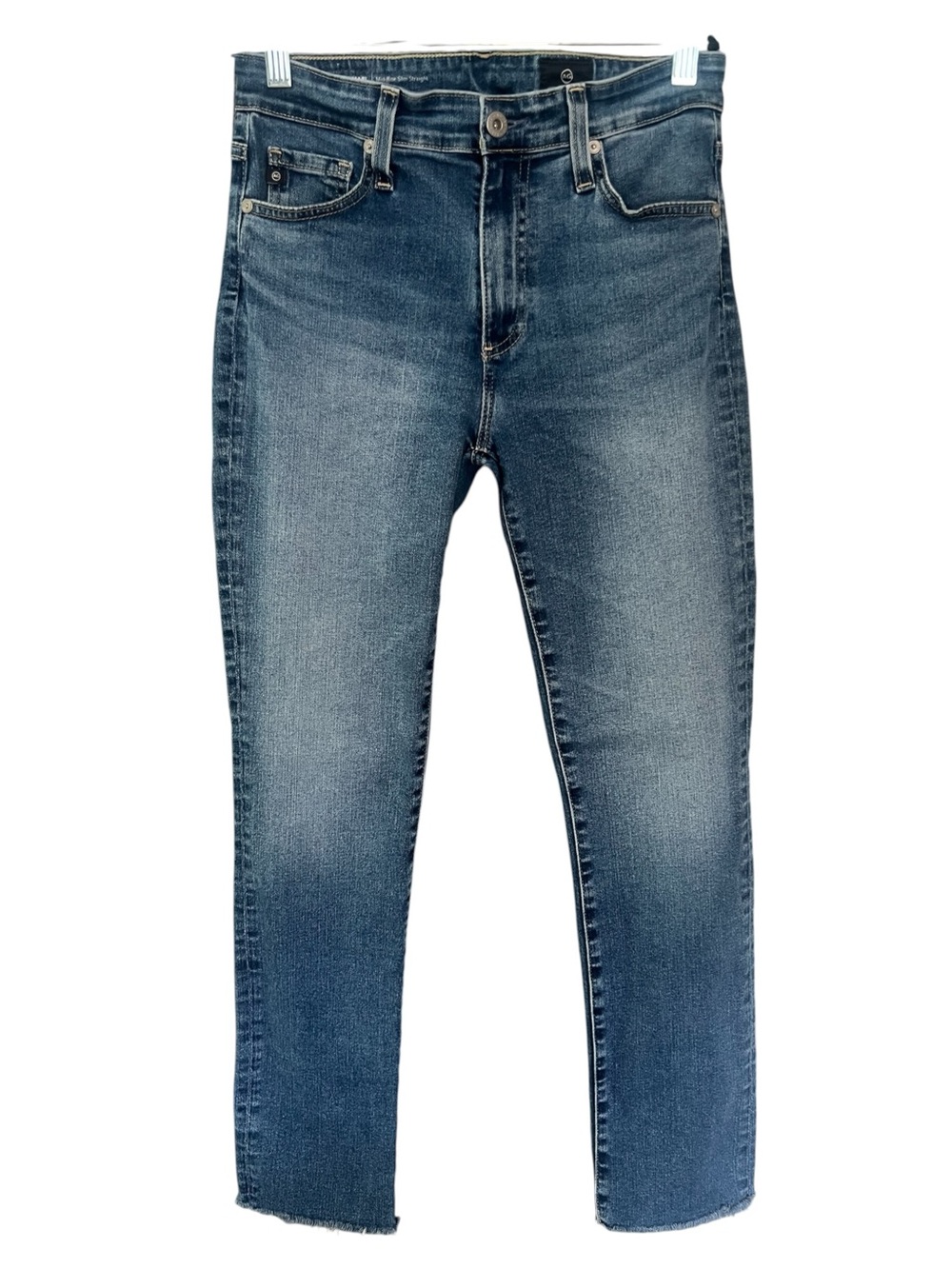 Ag Adriano Goldschmied Mari Slim Straight Jean Frayed Hem Size 26